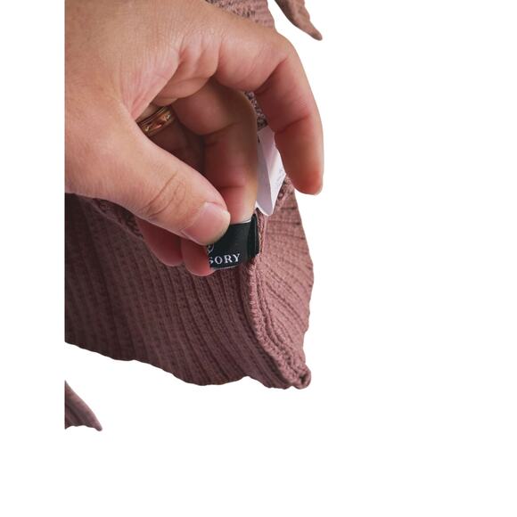 Lillusory Chunky Knit Long Sleeve Cardigan Open Front Mauve Brown Small Cozy - Picture 9 of 10